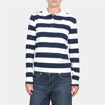 Grunt Ante Stripe LS Polo Tee Navy